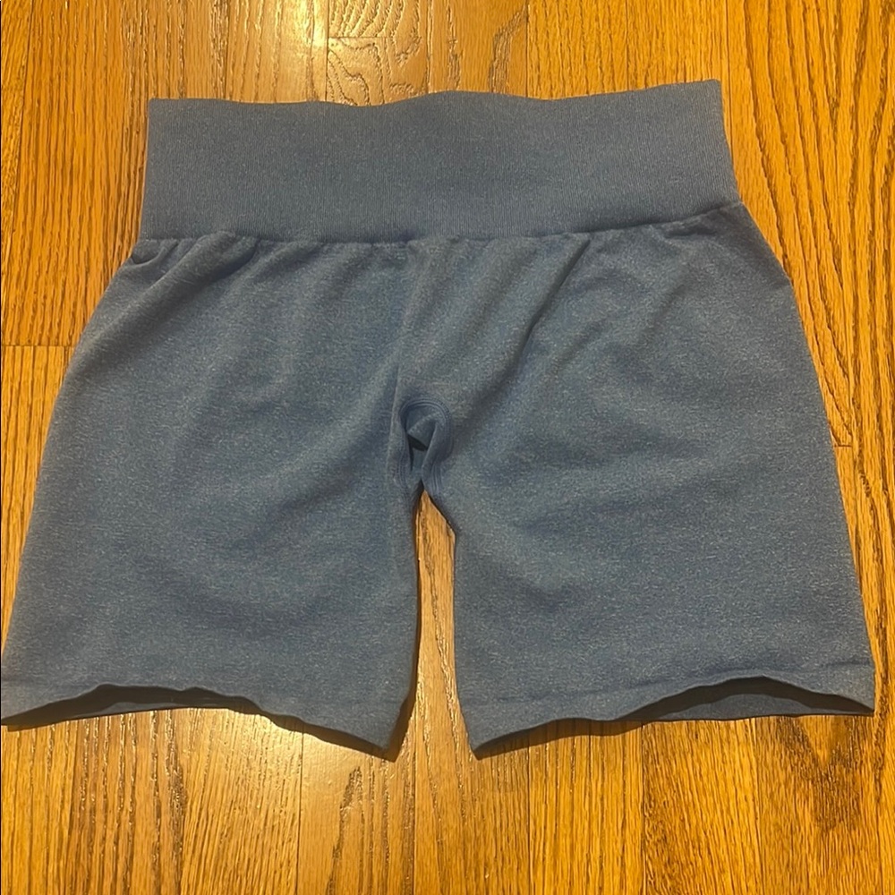 High-Waisted Blue Athletic Shorts